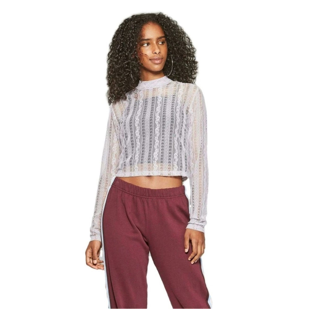 Lavender Lace Crop Top